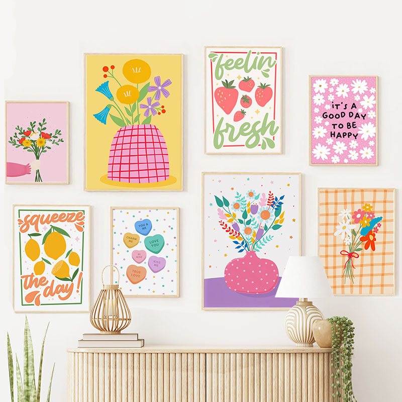 Florist Supply Vases - Vas Boho Bunga Daun Buah Lemon