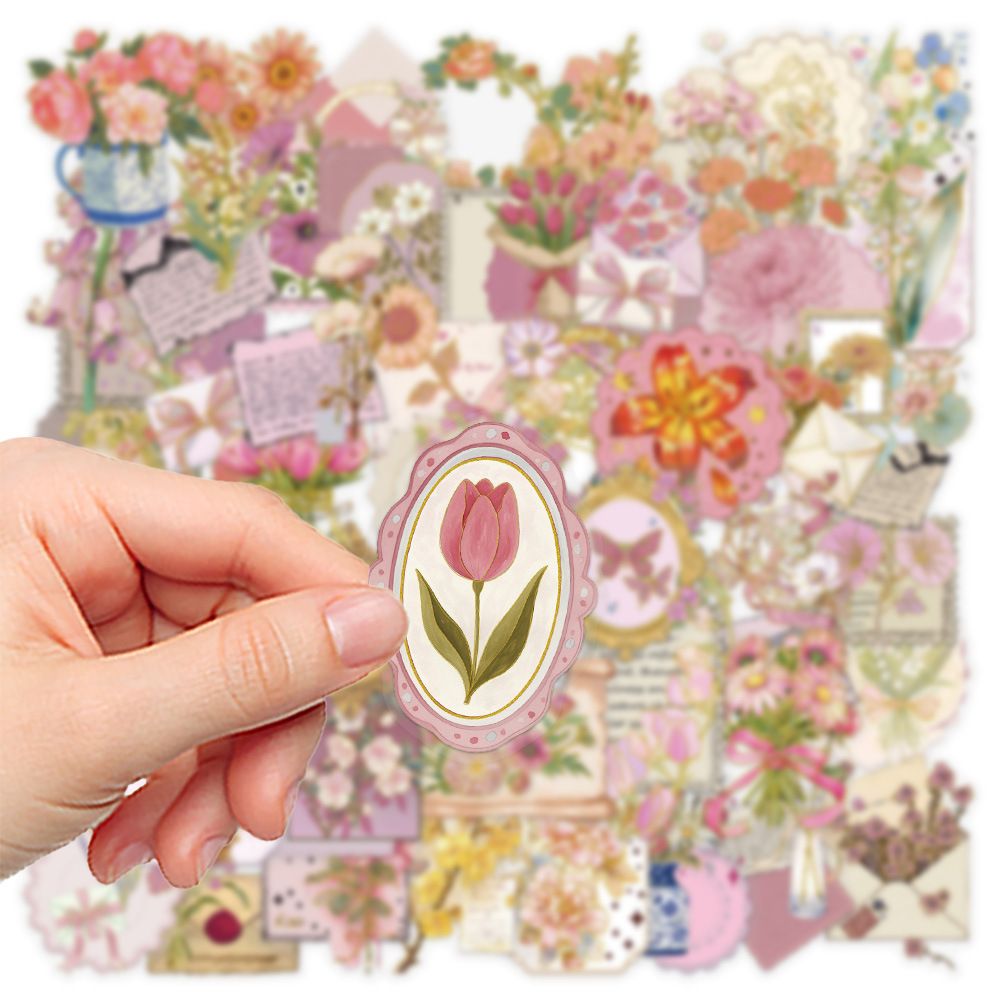 50/100 Pcs Stiker Bunga PET Tr - Florist Supply Vases ulasan dan harga