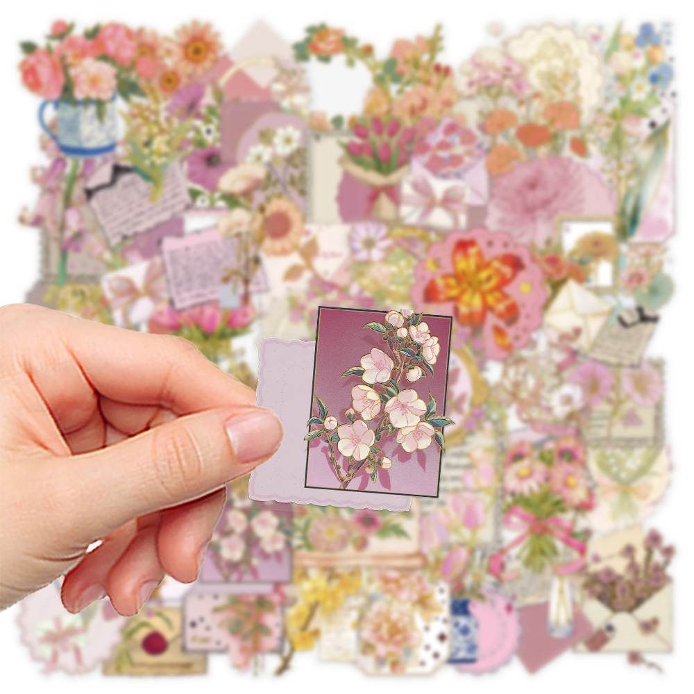50/100 Pcs Stiker Bunga PET Tr - Florist Supply Vases ulasan dan harga